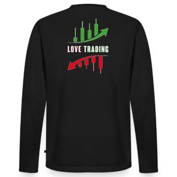 Love Trading - Männer Premium Bio Langarmshirt - Schwarz - Hinten - Nico (187cm)
