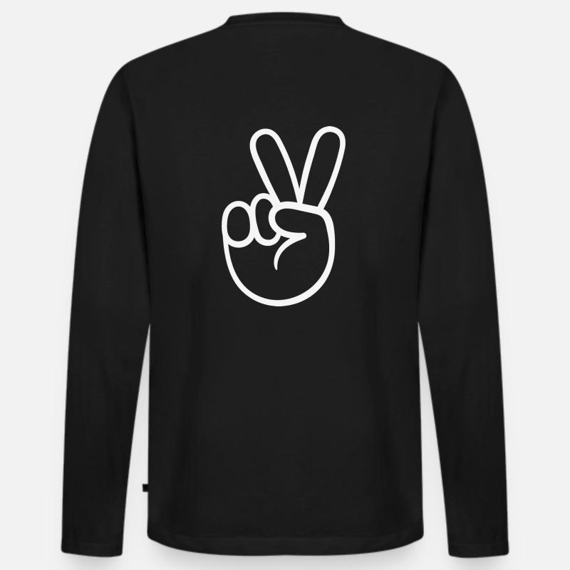 Peace - Männer Premium Bio Langarmshirt - Schwarz