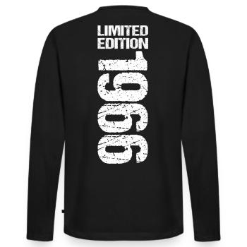 60. Geburtstag Limited Edition 1966 Jahrgang 1966 - Männer Premium Bio Langarmshirt - Schwarz - Hinten - Nico (187cm)