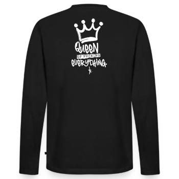Queen of fucking...– Bachelor Party Queen Crown - Men's Premium Organic Long Sleeve Shirt - black - Back - Nico (187cm)