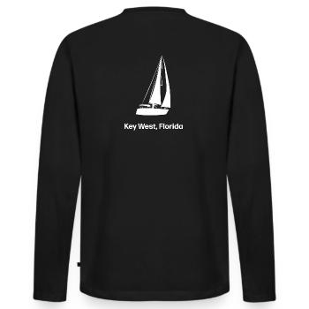 Sailboat Key west Florida - Men's Premium Organic Long Sleeve Shirt - black - Back - Nico (187cm)