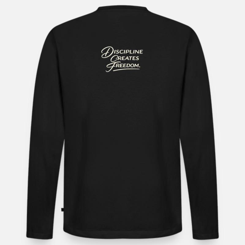 Disziplin schafft Freiheit Skript - Männer Premium Bio Langarmshirt - Schwarz