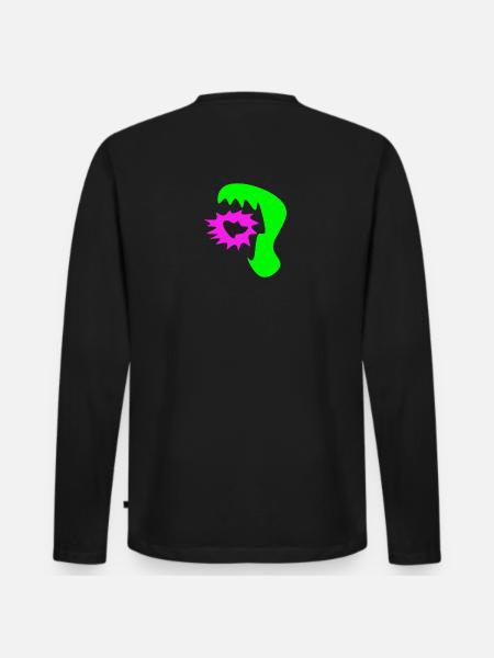 Abstraktes Monster - Männer Premium Bio Langarmshirt - Schwarz
