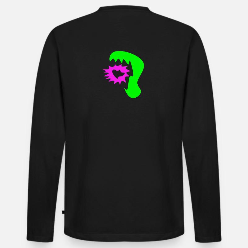 Abstraktes Monster - Männer Premium Bio Langarmshirt - Schwarz