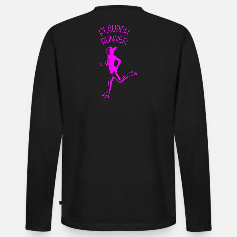 PLAUSCH RUNNER | Joggerin | Vectorgraphic - Männer Premium Bio Langarmshirt - Schwarz