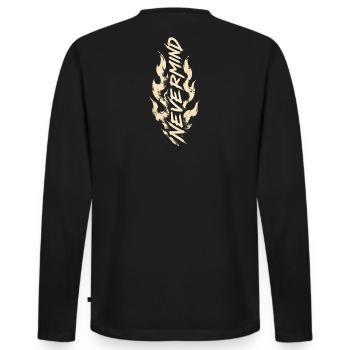 Nevermind Flame Streetwear - Men's Premium Organic Long Sleeve Shirt - black - Back - Nico (187cm)