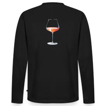 Verre de rosé - T-shirt manches longues Premium bio Homme - noir - Dos - Nico (187cm)