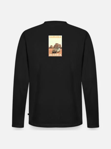 4x4 Fahrzeug in der Sahara - Männer Premium Bio Langarmshirt - Schwarz