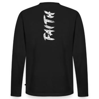 GLAUBE - Versteckte Worte Christliches Design - Männer Premium Bio Langarmshirt - Schwarz - Hinten - Nico (187cm)