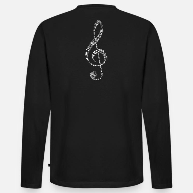 Notenschlüssel Musik Symbol Note Zeichen - Männer Premium Bio Langarmshirt - Schwarz