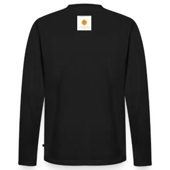 Chrysantème Spirale Fibonacci - T-shirt manches longues Premium bio Homme - noir - Dos - Nico (187cm)