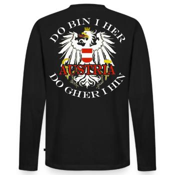 Austria Austria do bin i her Coat of Arms Adler - Men's Premium Organic Long Sleeve Shirt - black - Back - Nico (187cm)