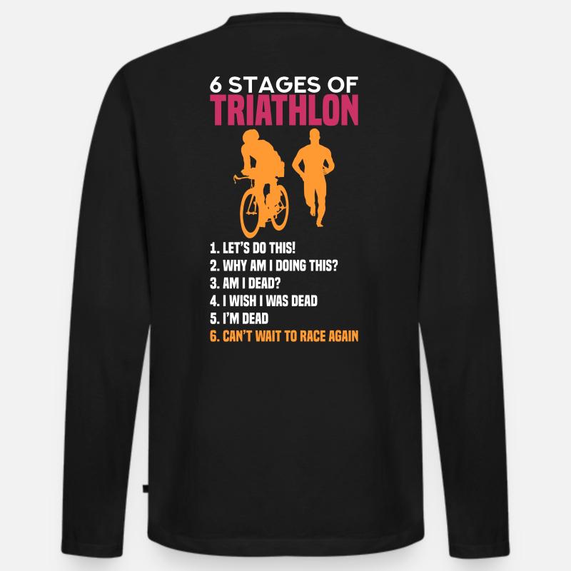 Triathlon - Männer Premium Bio Langarmshirt - Schwarz