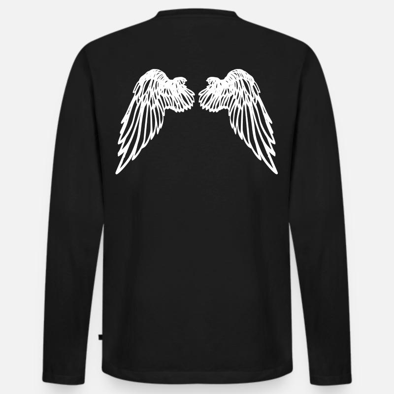 Engelsflügel - Männer Premium Bio Langarmshirt - Schwarz