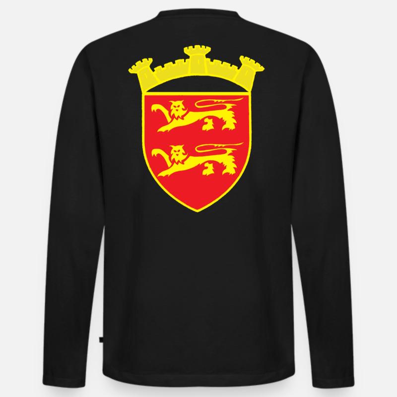 ROT WAPPEN LÖWENTURM ODER COPYRIGHT RUNEMBERG - Männer Premium Bio Langarmshirt - Schwarz