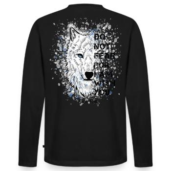 Religious quotation Bible verse - Men's Premium Organic Long Sleeve Shirt - black - Back - Nico (187cm)