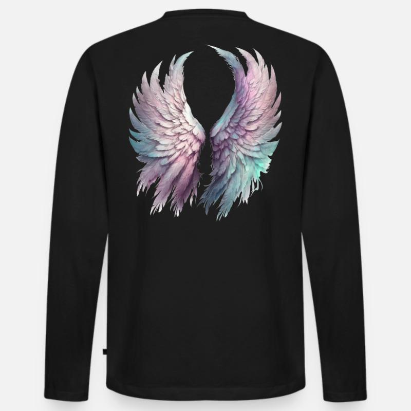 Ätherische Pastellflügel - Männer Premium Bio Langarmshirt - Schwarz