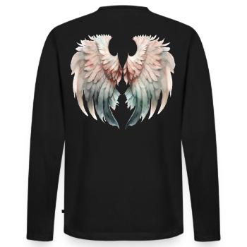 Ailes Pastel Envolée Douce - T-shirt manches longues Premium bio Homme - noir - Dos - Nico (187cm)