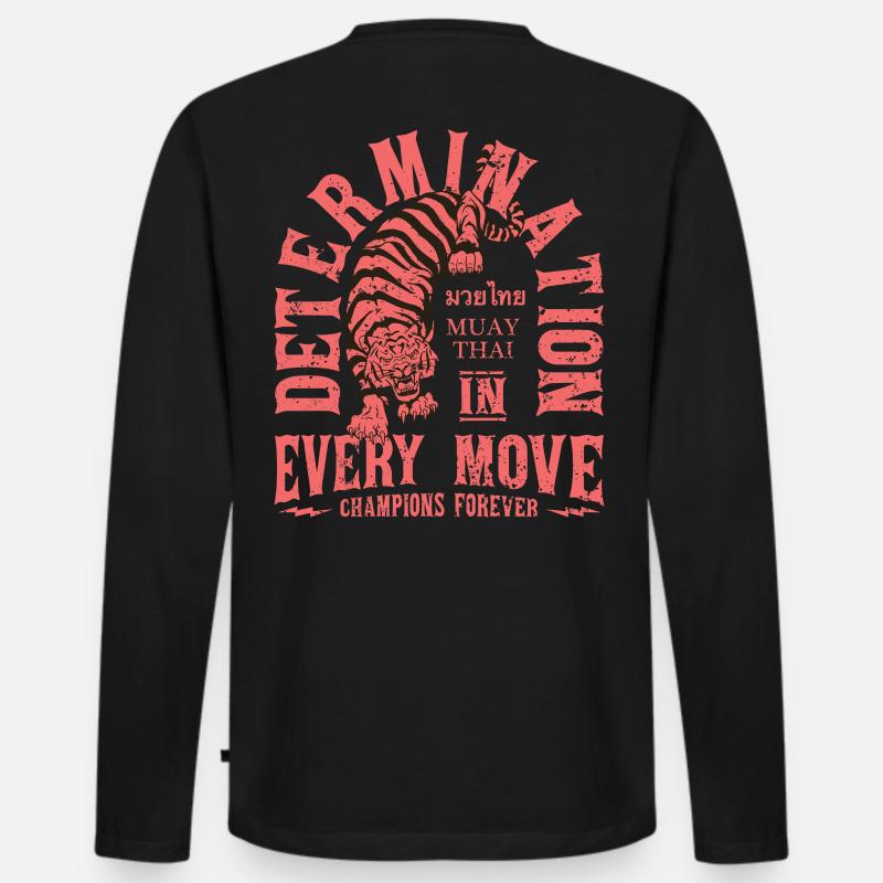 Muay Thai Kampfkunst - Männer Premium Bio Langarmshirt - Schwarz