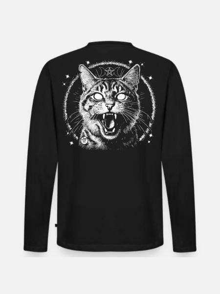Bewitched Tabby - Männer Premium Bio Langarmshirt - Schwarz