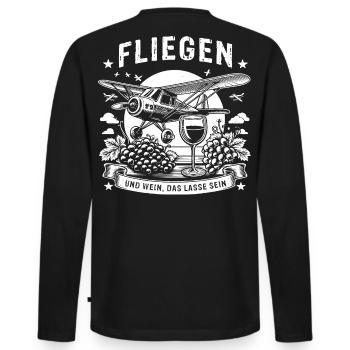 Mouche et vin, qu’il en soit ainsi - T-shirt manches longues Premium bio Homme - noir - Dos - Nico (187cm)