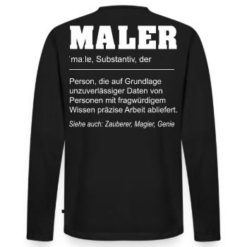 Lustige Definition Maler Beruf - Männer Premium Bio Langarmshirt - Schwarz - Hinten - Nico (187cm)