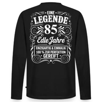 Eine Legende Edle 85 Jahre 85. Geburtstag Geschenk - Männer Premium Bio Langarmshirt - Schwarz - Hinten - Nico (187cm)