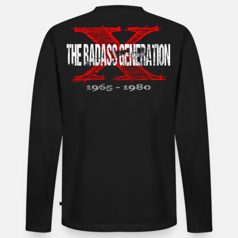 Generation X 1965 1980 Retro - Männer Premium Bio Langarmshirt - Schwarz