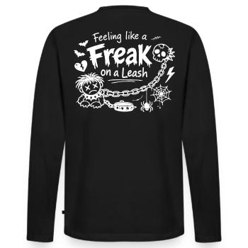 Déclaration sur le fait de se sentir comme un monstre en laisse - T-shirt manches longues Premium bio Homme - noir - Dos - Nico (187cm)
