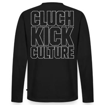 Cluch Kick Culture Drift Szene Design - Männer Premium Bio Langarmshirt - Schwarz - Hinten - Nico (187cm)