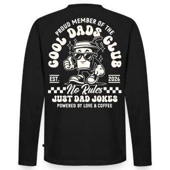 Cool Dads Club - Dad 2026 Gift - Men's Premium Organic Long Sleeve Shirt - black - Back - Nico (187cm)