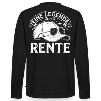 Rente Legende: Helm mit Sonnenbrille - Männer Premium Bio Langarmshirt - Schwarz - Hinten - Nico (187cm)