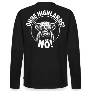 Pas sans les Highlands - T-shirt manches longues Premium bio Homme - noir - Dos - Nico (187cm)