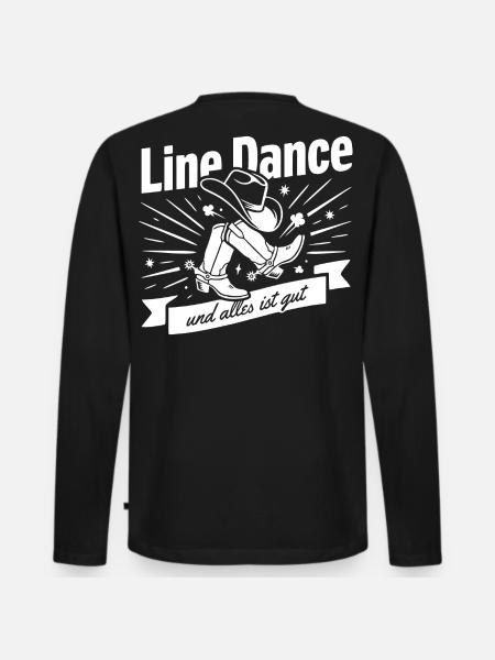 Line Dance Boots Spruch - Männer Premium Bio Langarmshirt - Schwarz