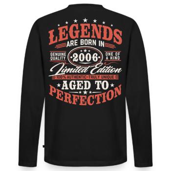 2006 Vintage Vintage Cadeau d’anniversaire Rétro - T-shirt manches longues Premium bio Homme - noir - Dos - Nico (187cm)