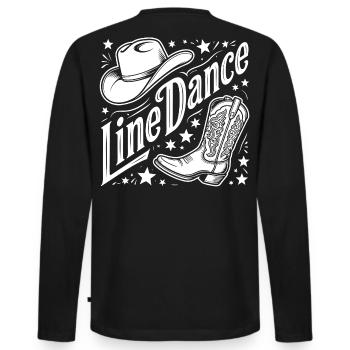 Line Dance Western Logo - Men's Premium Organic Long Sleeve Shirt - black - Back - Nico (187cm)