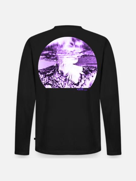 Lila Tattoo - Männer Premium Bio Langarmshirt - Schwarz