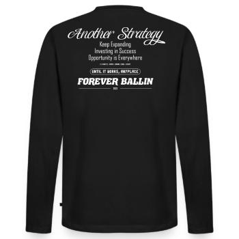 Another Strategy Forever - Men's Premium Organic Long Sleeve Shirt - black - Back - Nico (187cm)