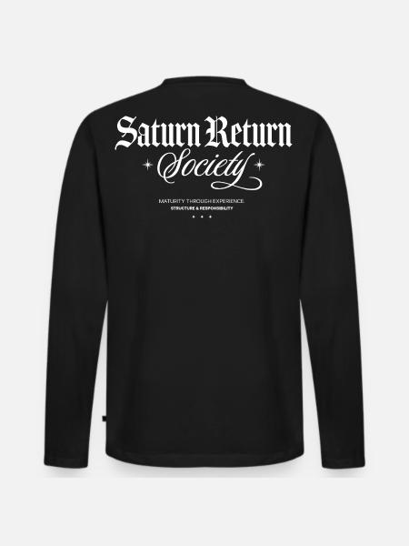 Saturn Rückkehr Gesellschaft - Männer Premium Bio Langarmshirt - Schwarz