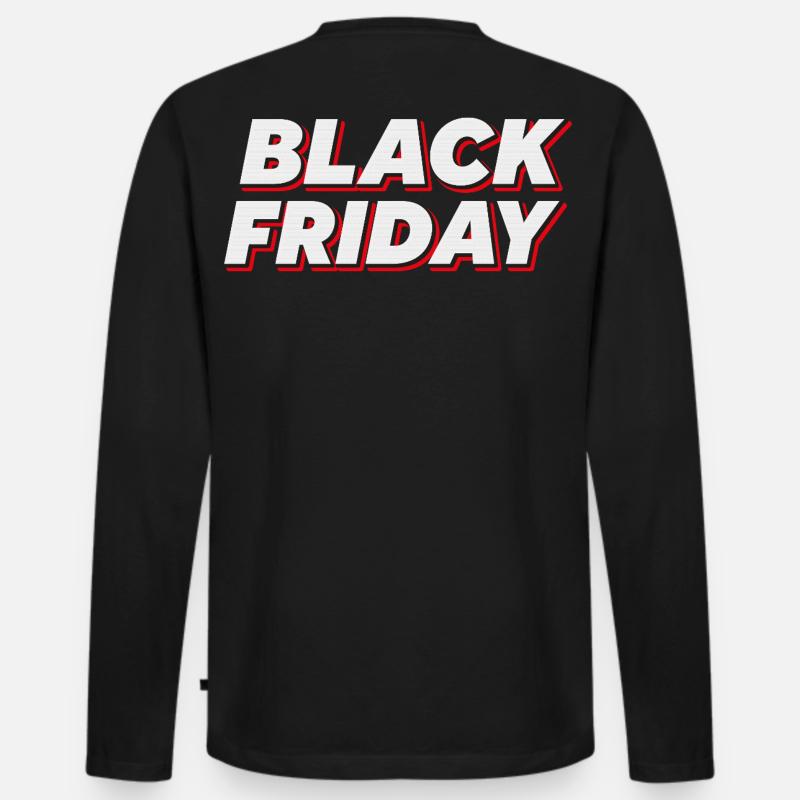 Bold Black Friday Text - Männer Premium Bio Langarmshirt - Schwarz