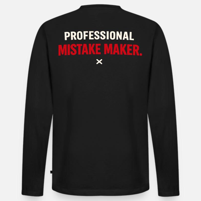 Professional Mistake Maker – Single Humor - Männer Premium Bio Langarmshirt - Schwarz