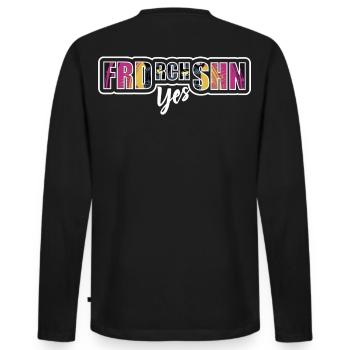 Pride of Freedom City Collage - Men's Premium Organic Long Sleeve Shirt - black - Back - Nico (187cm)