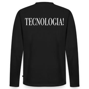 Tecnologia - Men's Premium Organic Long Sleeve Shirt - black - Back - Nico (187cm)
