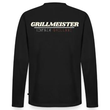 Grillmeister: Einfach Grillant – Das Familien-BBQ - Männer Premium Bio Langarmshirt - Schwarz - Hinten - Nico (187cm)