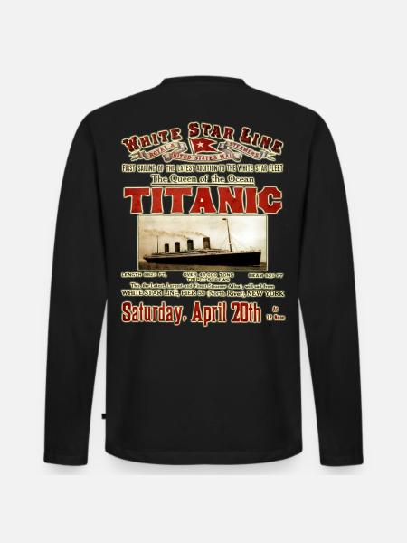 TITANIC VINTAGE KREATION Louis RUNEMBERG © Adagp - Premium økologisk langærmet T-shirt til mænd - sort