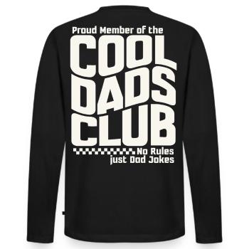 Fête des pères cadeau papa - Club des papas cool - T-shirt manches longues Premium bio Homme - noir - Dos - Nico (187cm)