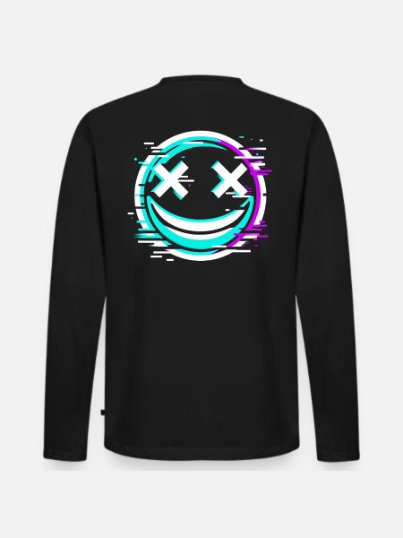 Distortion Smile Cyberpunk - Men's Premium Organic Long Sleeve Shirt - black