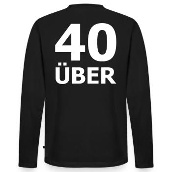 Maillot de football de plus de 40 ans - T-shirt manches longues Premium bio Homme - noir - Dos - Nico (187cm)