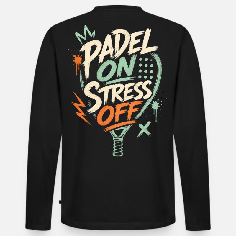 Padel Stress weg Outfit - Männer Premium Bio Langarmshirt - Schwarz