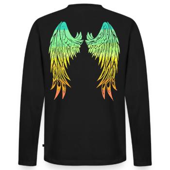 Couleur ailes ailes Ange ailes 2reborn - T-shirt manches longues Premium bio Homme - noir - Dos - Nico (187cm)